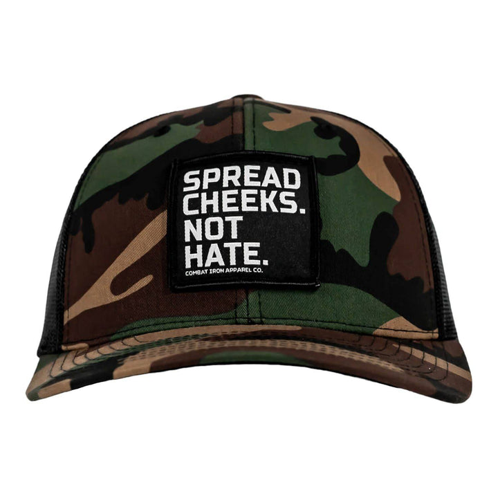 SPREAD CHEEKS. NOT HATE. Patch Snapback HAT