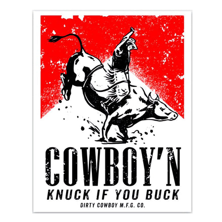 Cowboy'n Knuck If You Buck Rodeo Decal - Combat Iron Apparel Co.