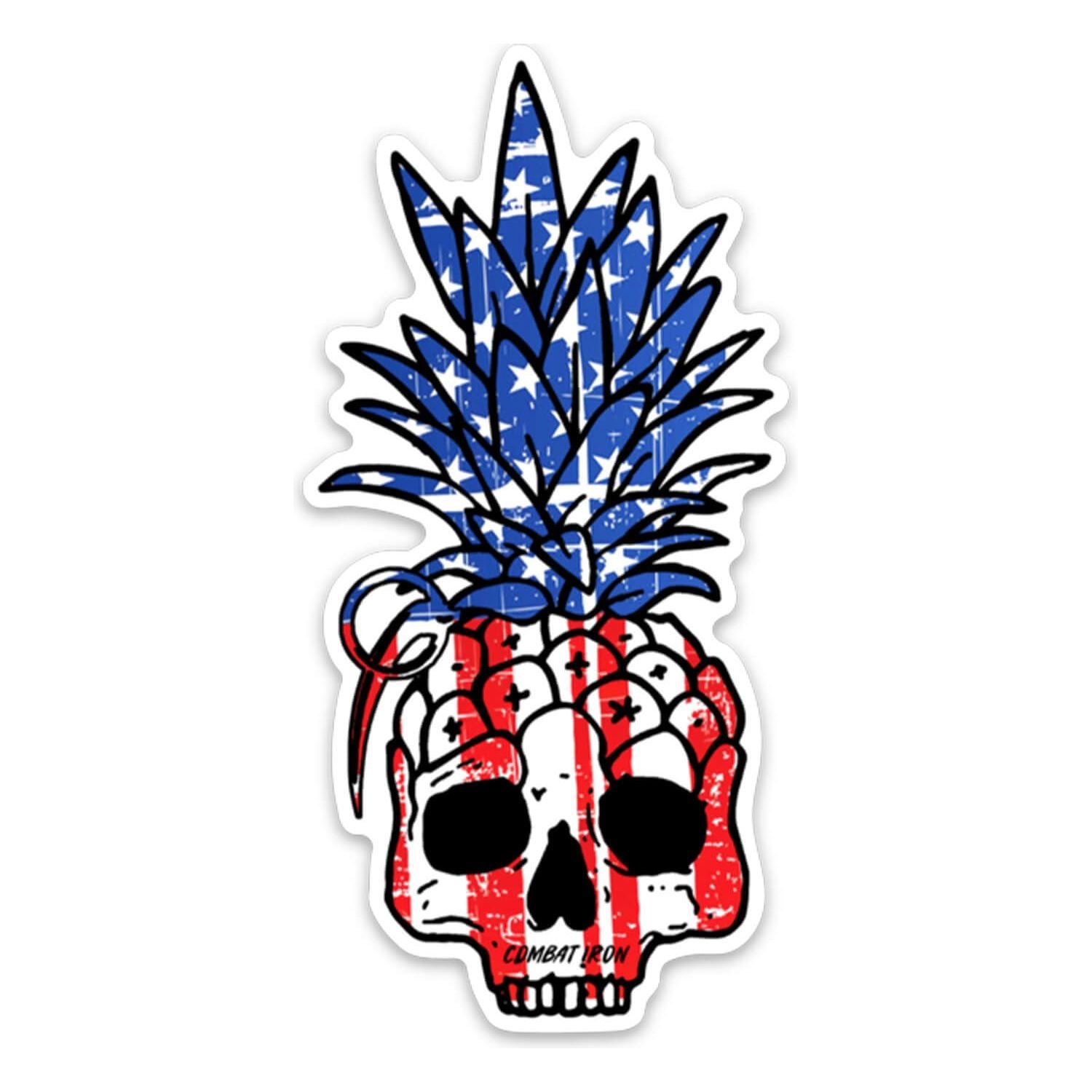 USA PATRIOTIC PINEAPPLE GRENADE DECAL