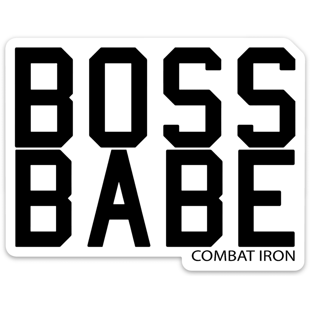 Combat Iron® BOSS BABE All Weather Decal | Black/White - Combat Iron Apparel™