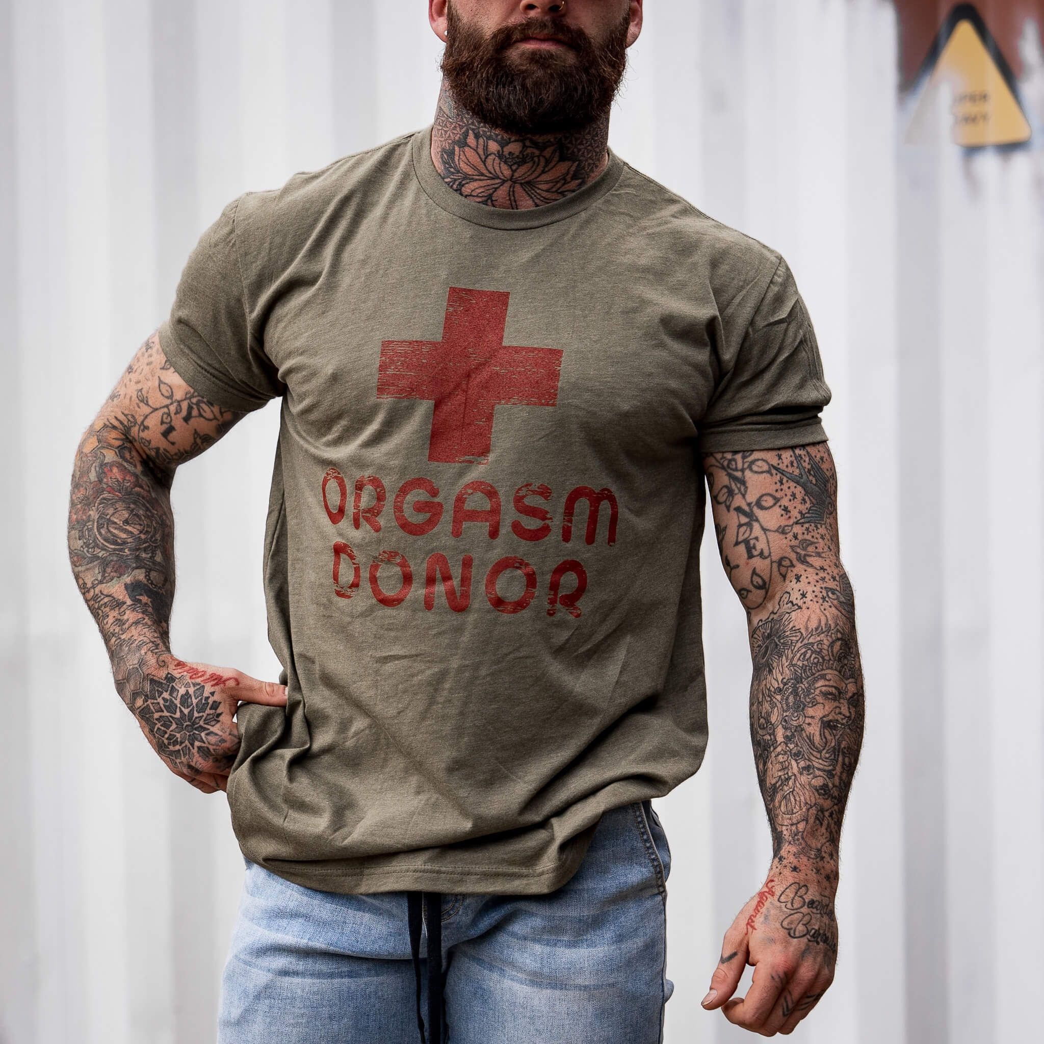 ORGASM DONOR Lifeguard Men's T-Shirt | Combat Iron Apparel Co.