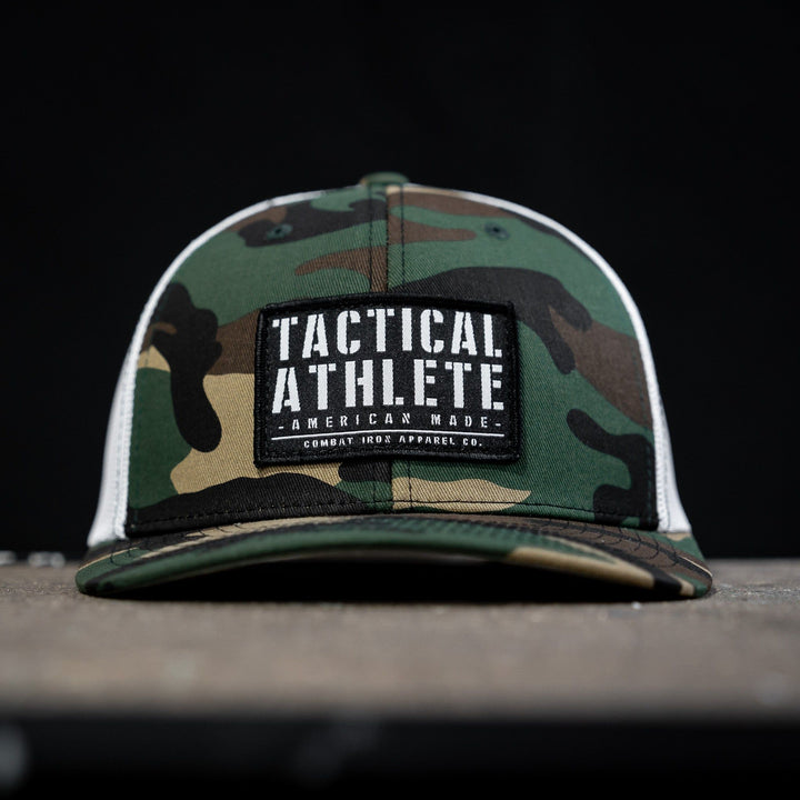 Tactical athlete American-made snapback hat #color_bdu-camo-white