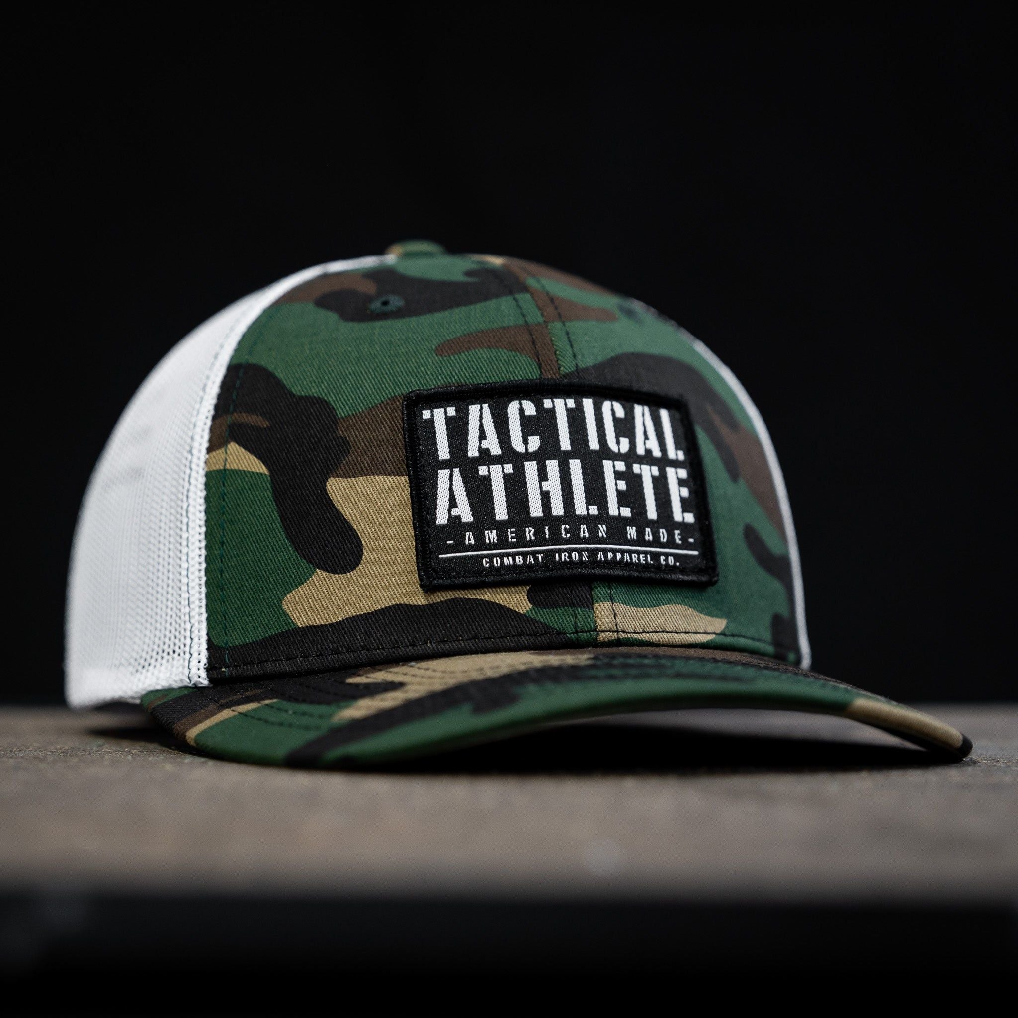 Tactical athlete American-made snapback hat #color_bdu-camo-white