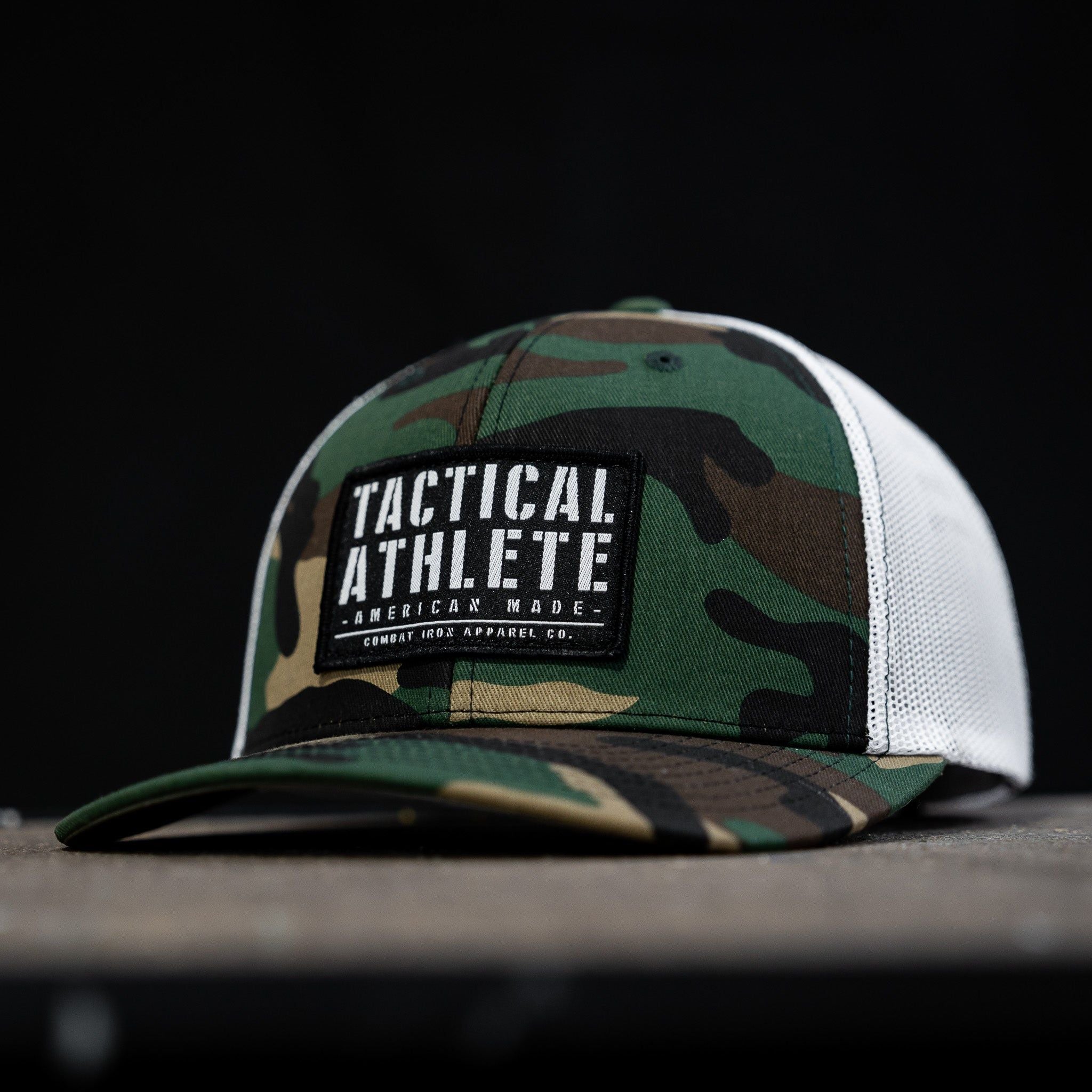 Tactical athlete American-made snapback hat #color_bdu-camo-white