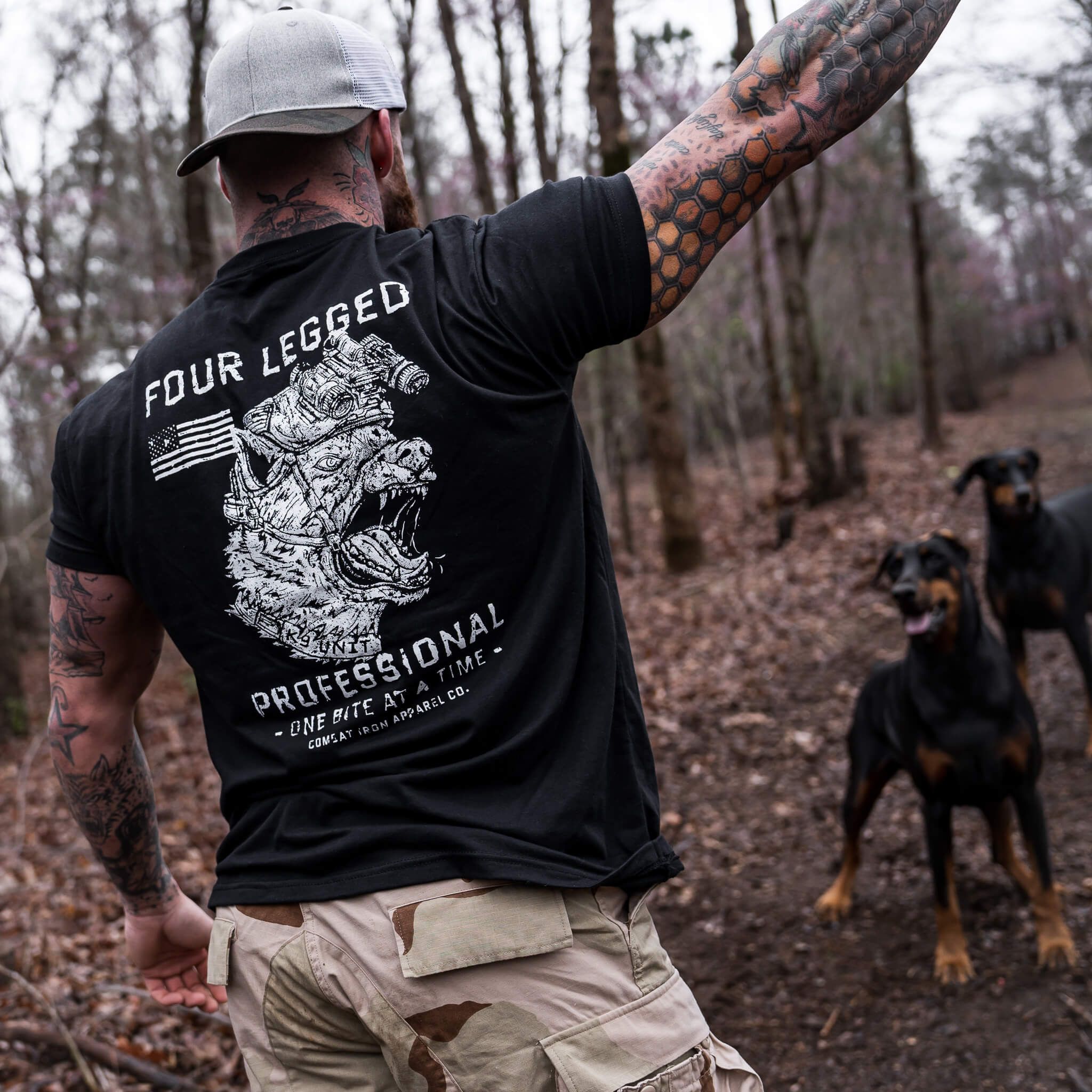 Four Legged Professional K9 Training Men s T Shirt Combat Iron