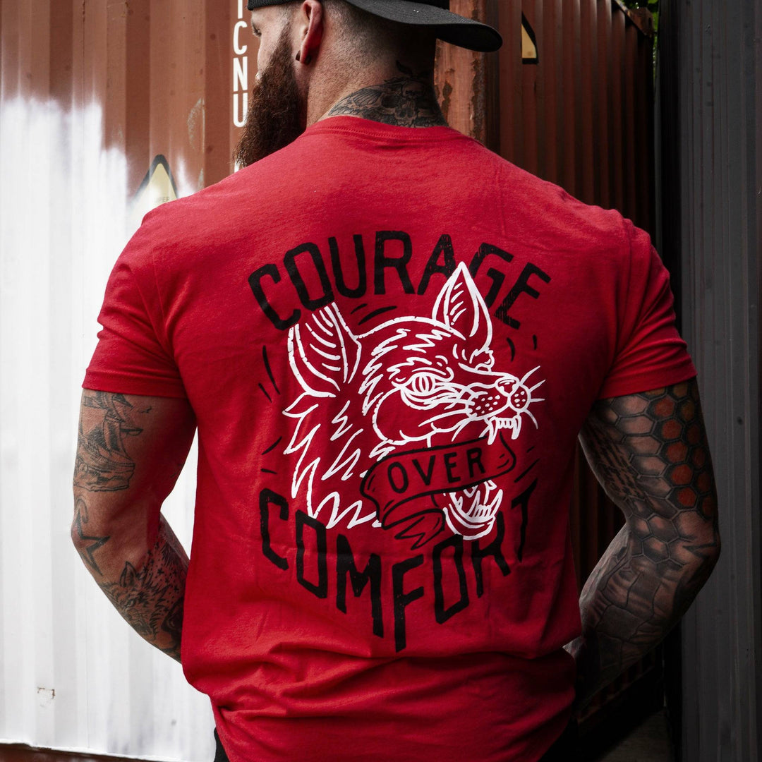 Courage over comfort - wolf edition, men’s t-shirt #color_red