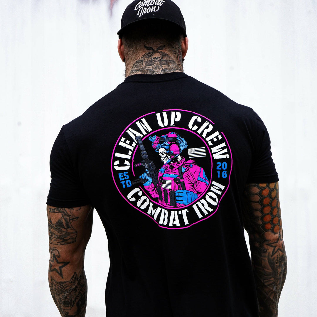 Clean up crew operator skull, men’s t-shirt in black #color_black