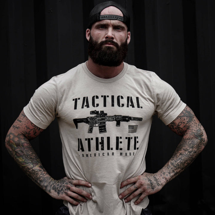 Tactical athlete American-made, men’s t-shirt #color_tan