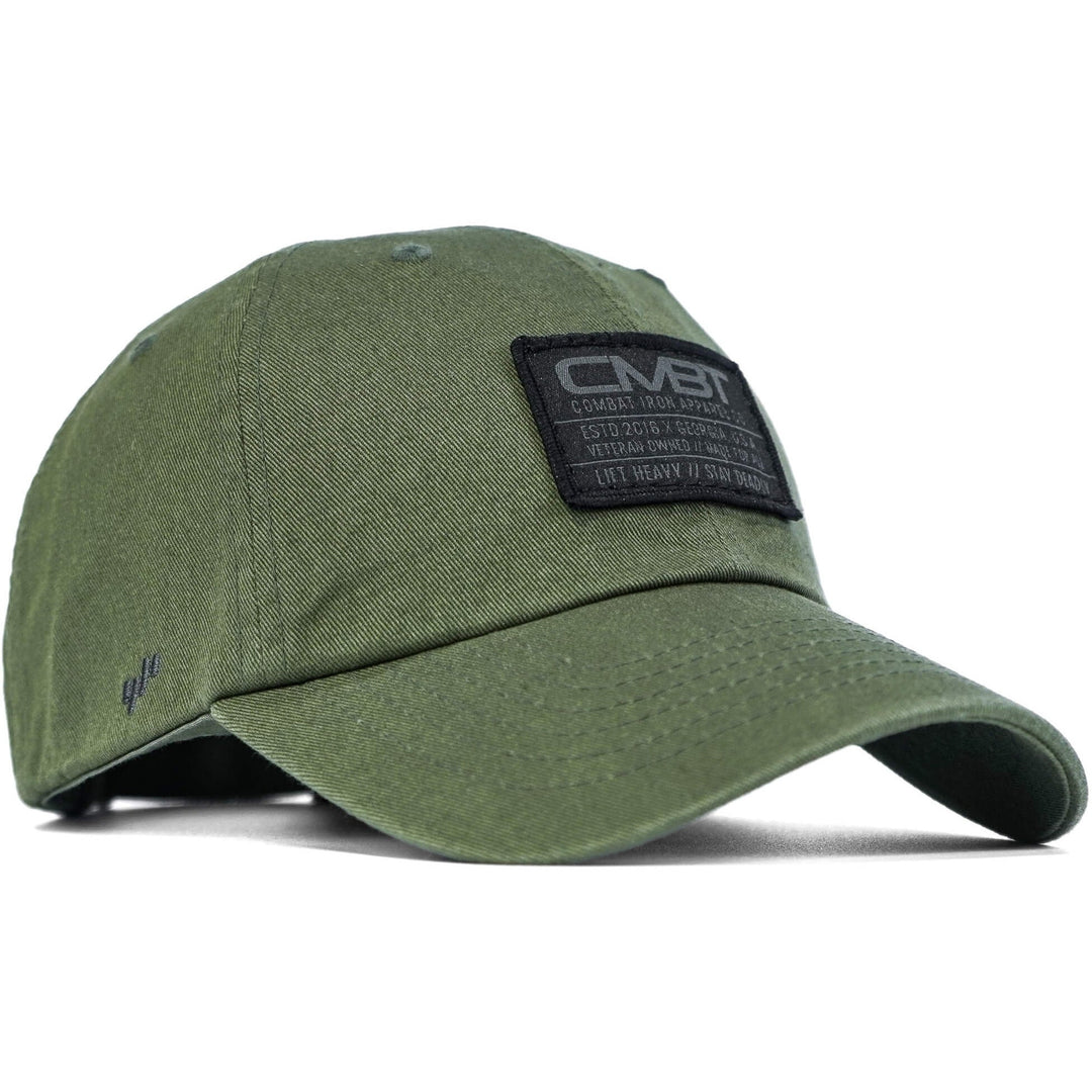 CMBT subdued tactical woven patch dad hat #color_military-green