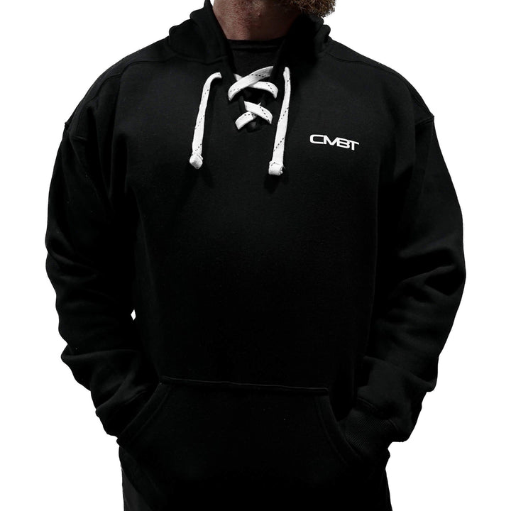CMBT heavyweight hockey hoodie in dark grey with white details #color_black