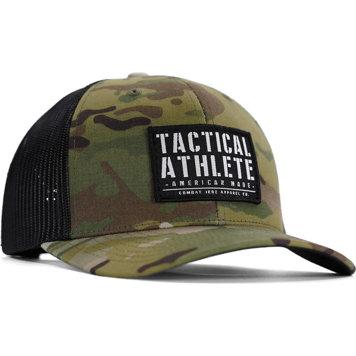 Tactical athlete American-made snapback hat #color_multicam-black