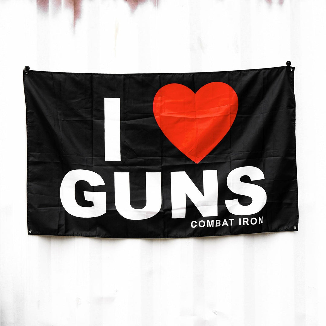 I LOVE GUNS FLAG | BLACK - Combat Iron Apparel™