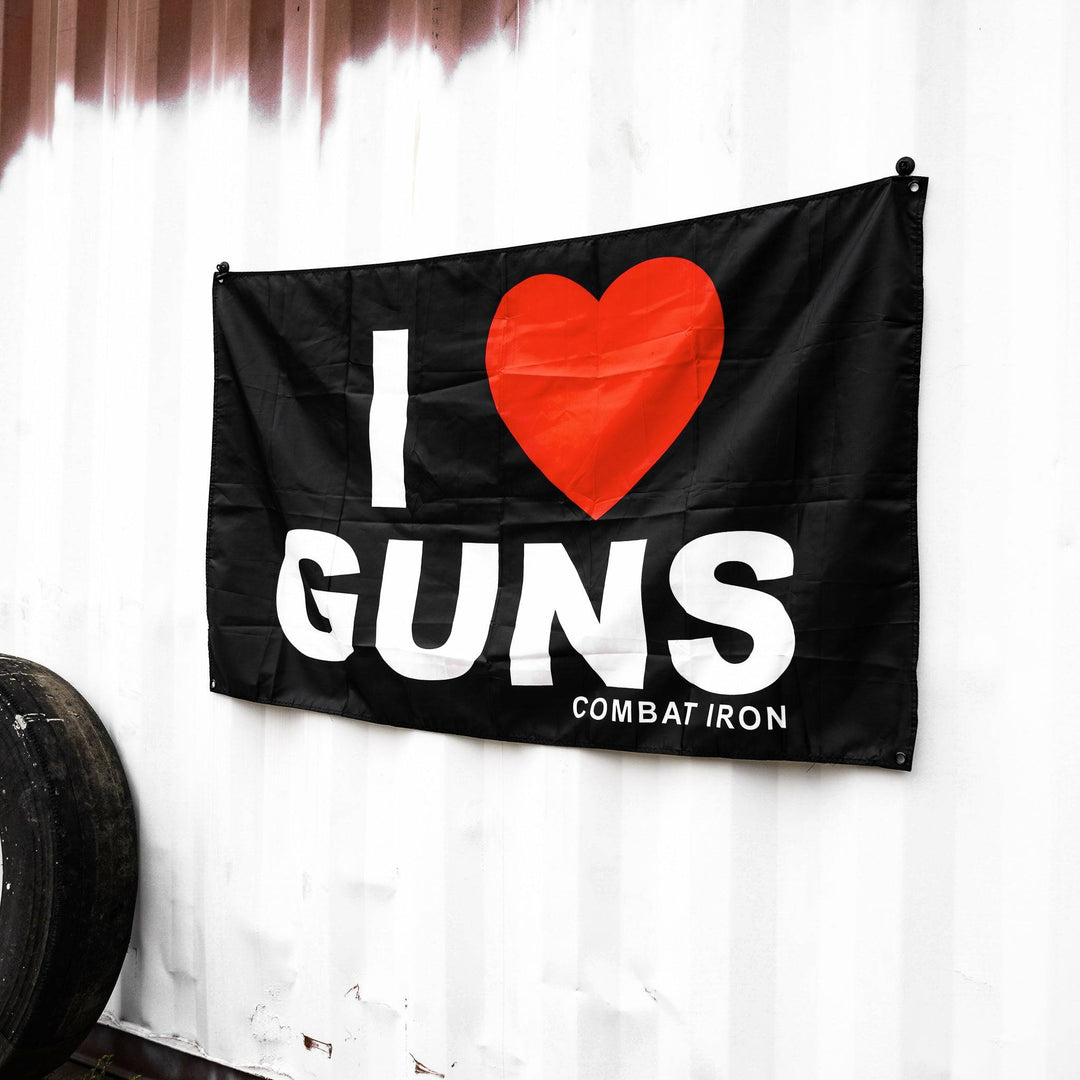 I LOVE GUNS FLAG | BLACK - Combat Iron Apparel™