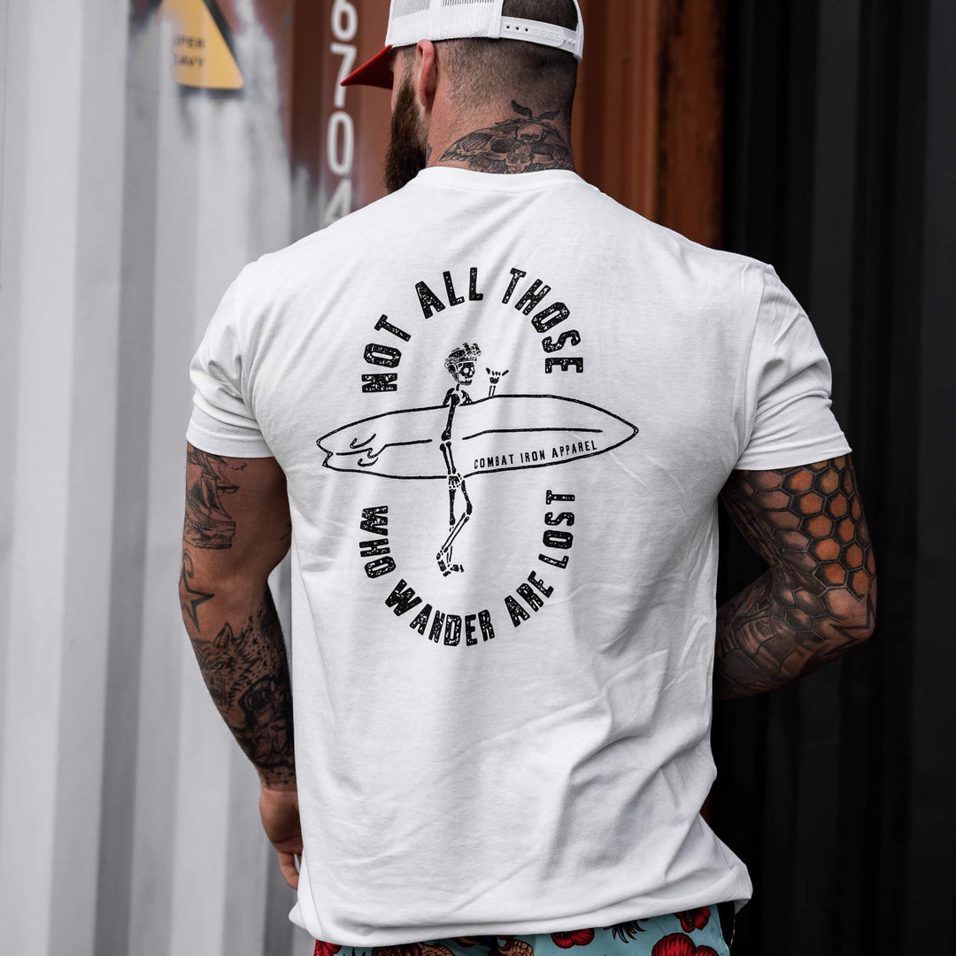 Not all those who wander are lost men’s t-shirt in white #color_white