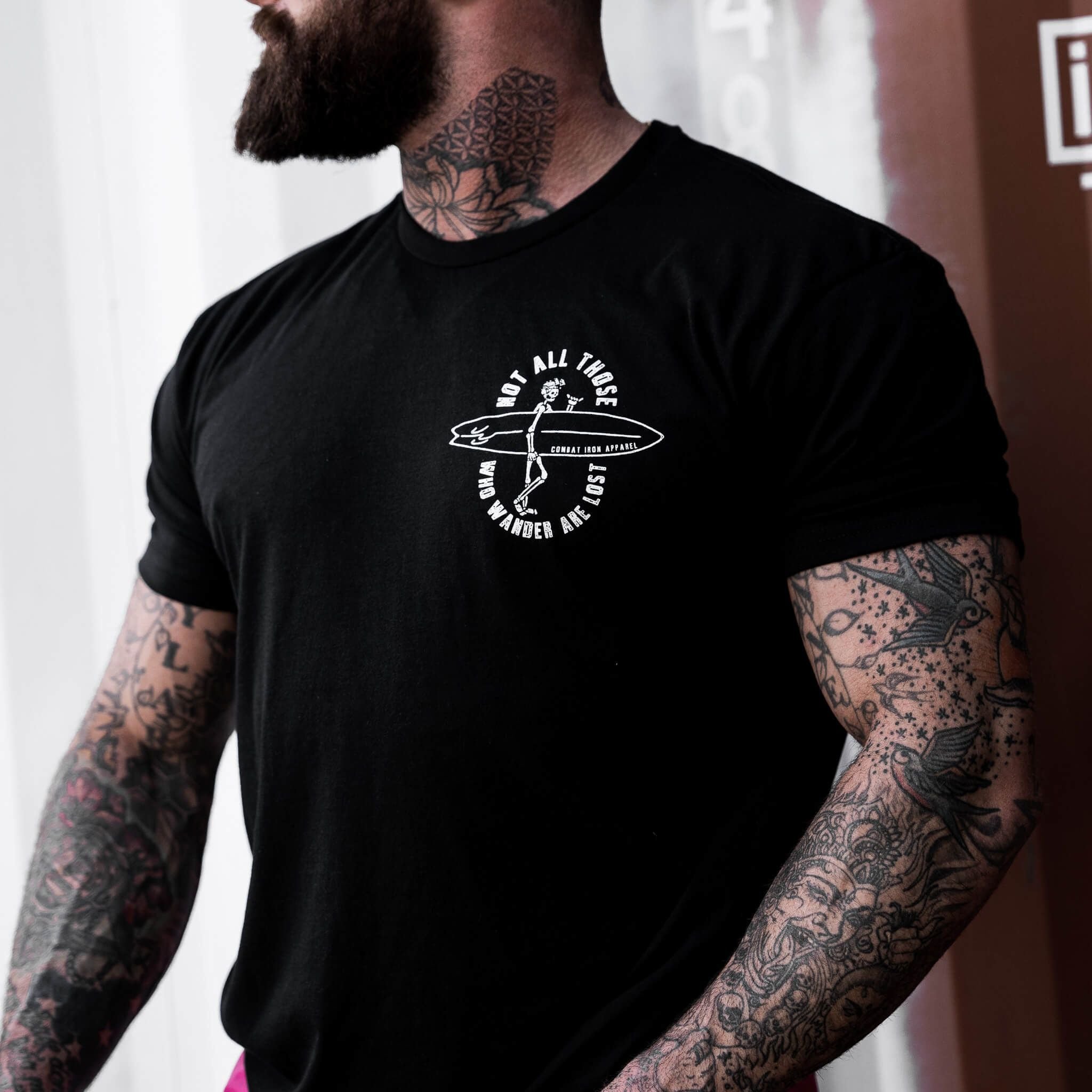 Not all those who wander are lost men’s t-shirt in black #color_black