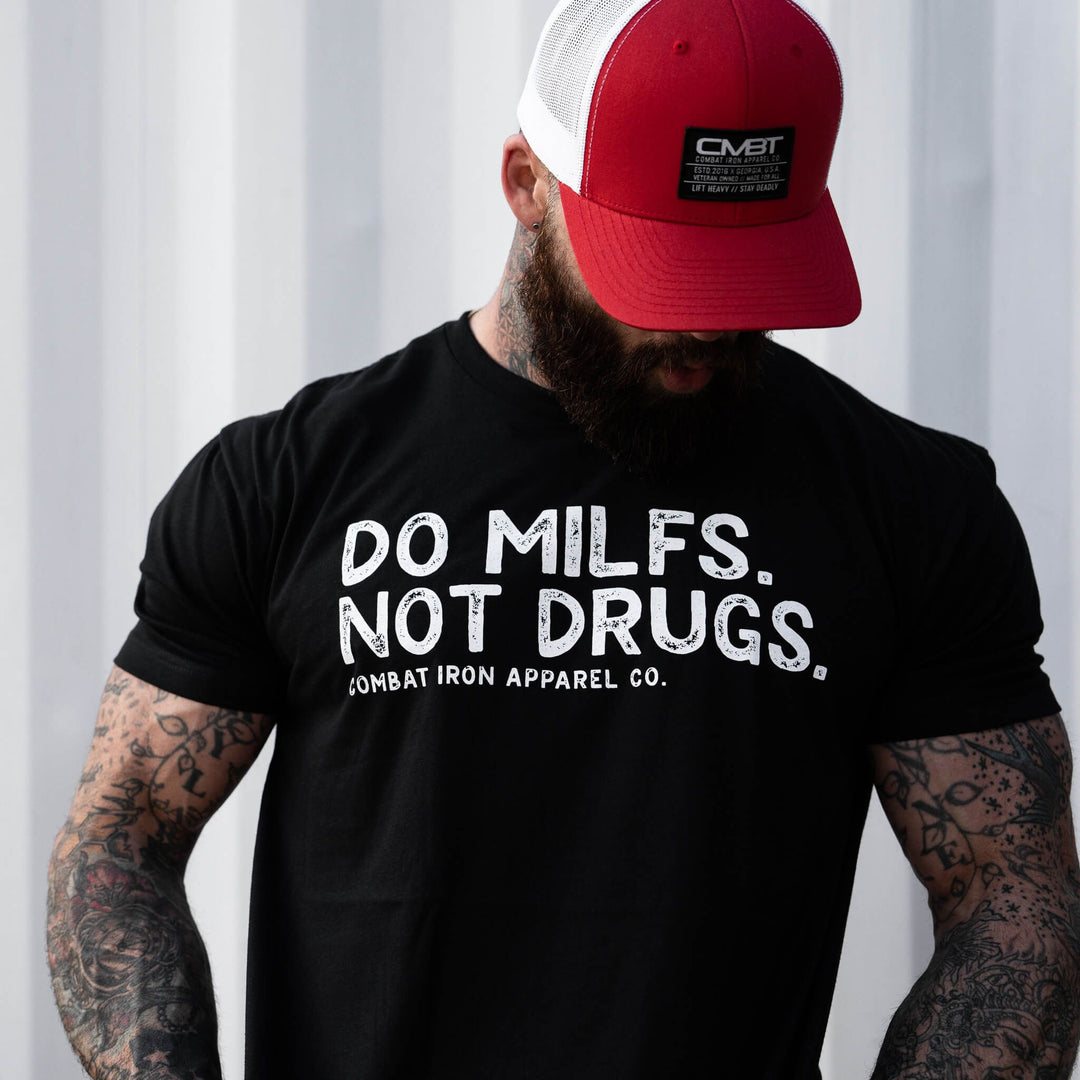 Do milfs, not drugs men’s t-shirt in black #color_black