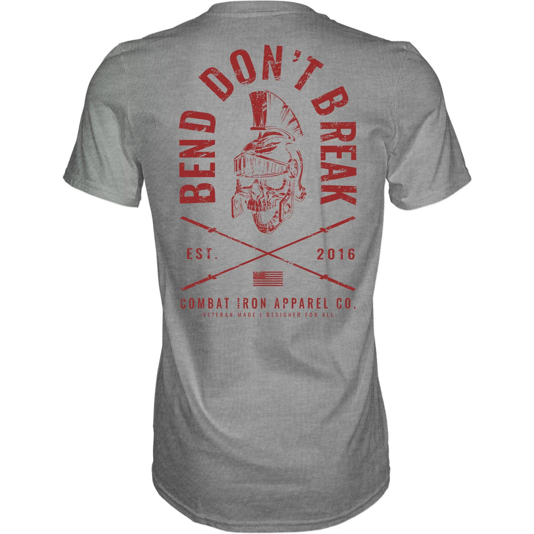 Men’s t-shirt with the words “Bend, don’t break”  #color_gray