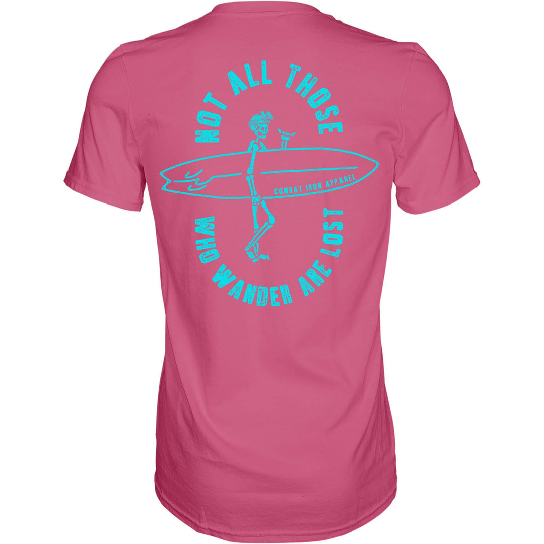 Not all those who wander are lost men’s t-shirt in pink #color_pink-blue
