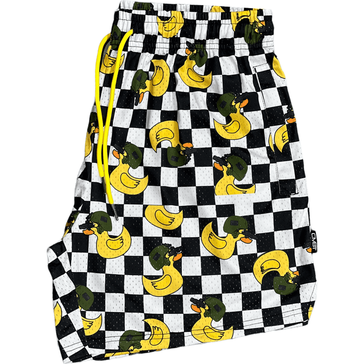 Men’s above the knee lifestyle shorts with mesh #color_tactiduck-checkered-edition