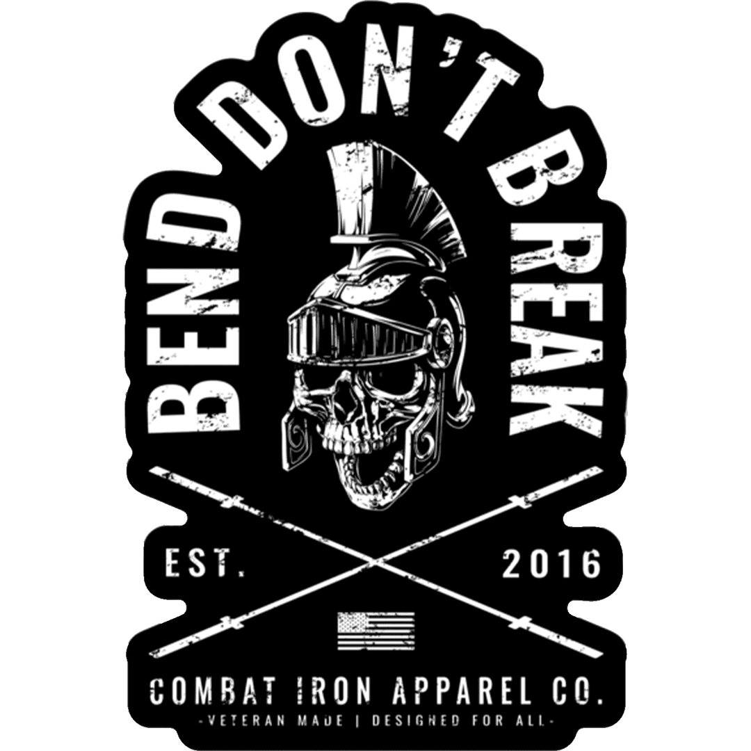 ALL WEATHER DECAL | BEND DON'T BREAK SKULL - Combat Iron Apparel Co.