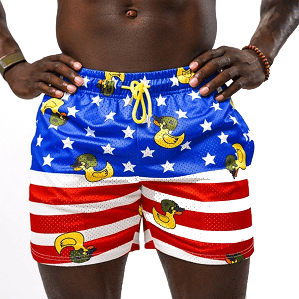 Men’s above the knee lifestyle shorts with mesh #color_tactiduck-usa-edition