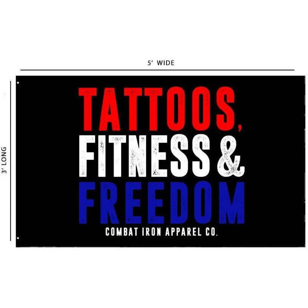 TATTOO'S FITNESS AND FREEDOM FLAG | BLACK - Combat Iron Apparel™