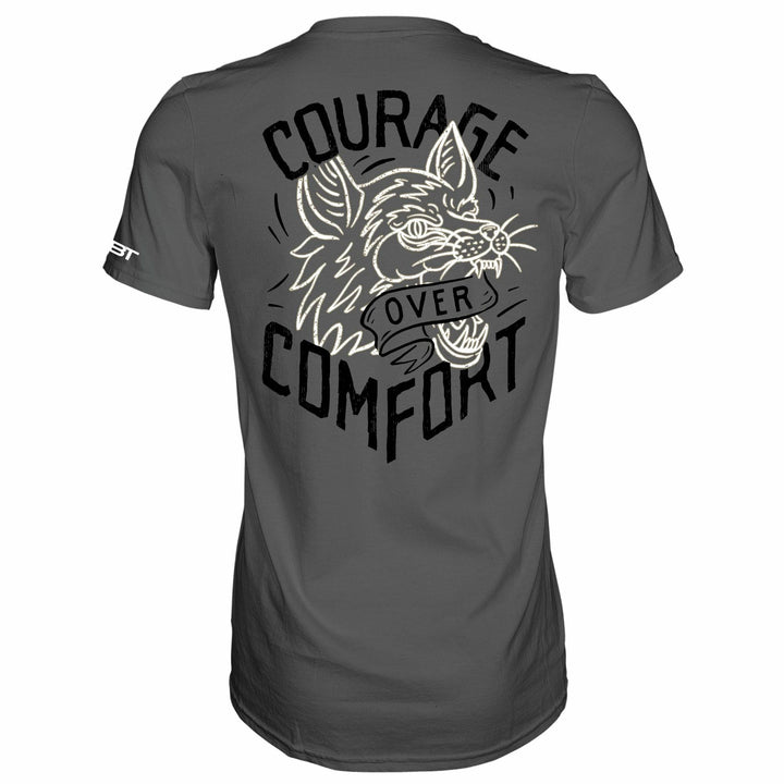 Courage over comfort - wolf edition, men’s t-shirt  #color_gun-metal-gray