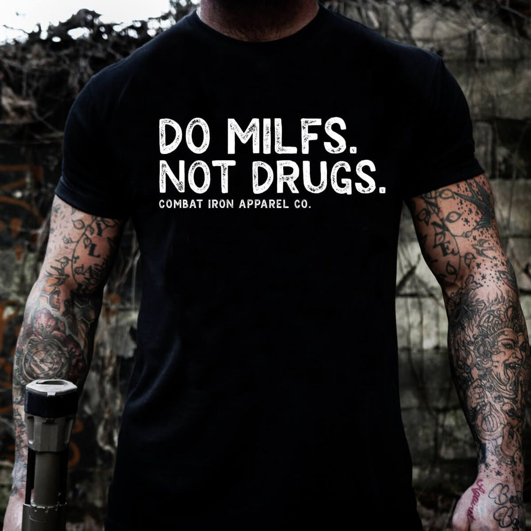 Do milfs, not drugs men’s t-shirt in black #color_black
