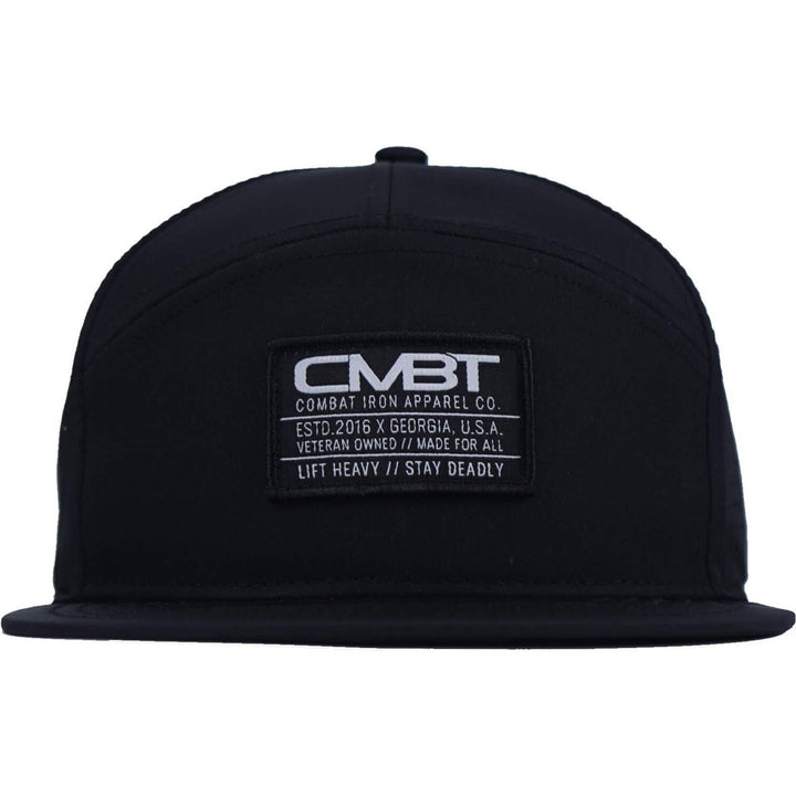 CMBT pro performance hybrid mesh hat in grey with a black and white patch on the front #color_black