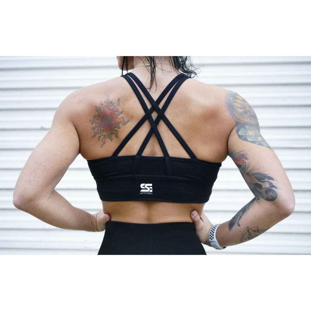 Factory Wholesale Quick Dry Cross Fron and Back Sports Bra and V