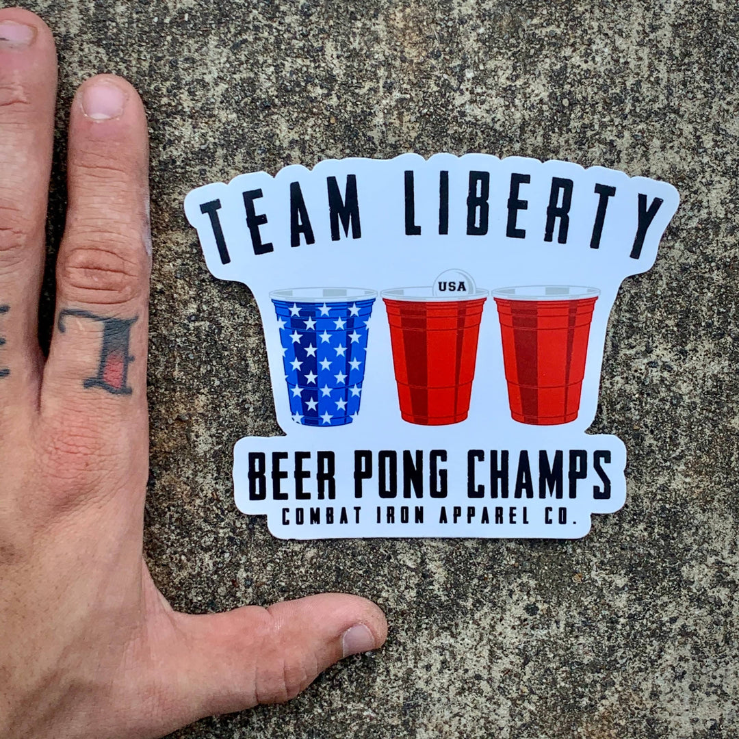 ALL WEATHER DECAL | TEAM LIBERTY BEER PONG CHAMPS - Combat Iron Apparel™