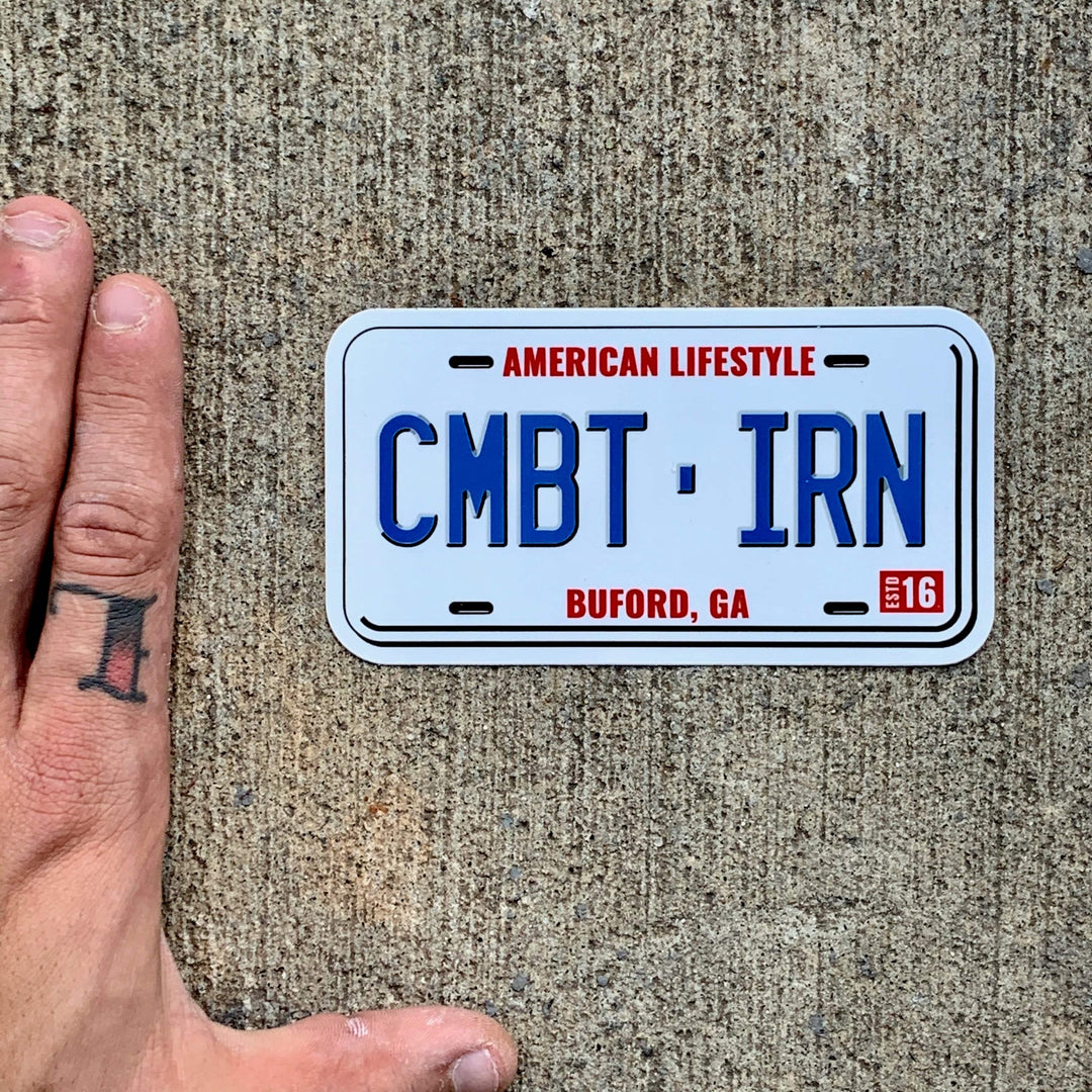 ALL WEATHER DECAL | CMBT IRN LICENSE PLATE - Combat Iron Apparel™