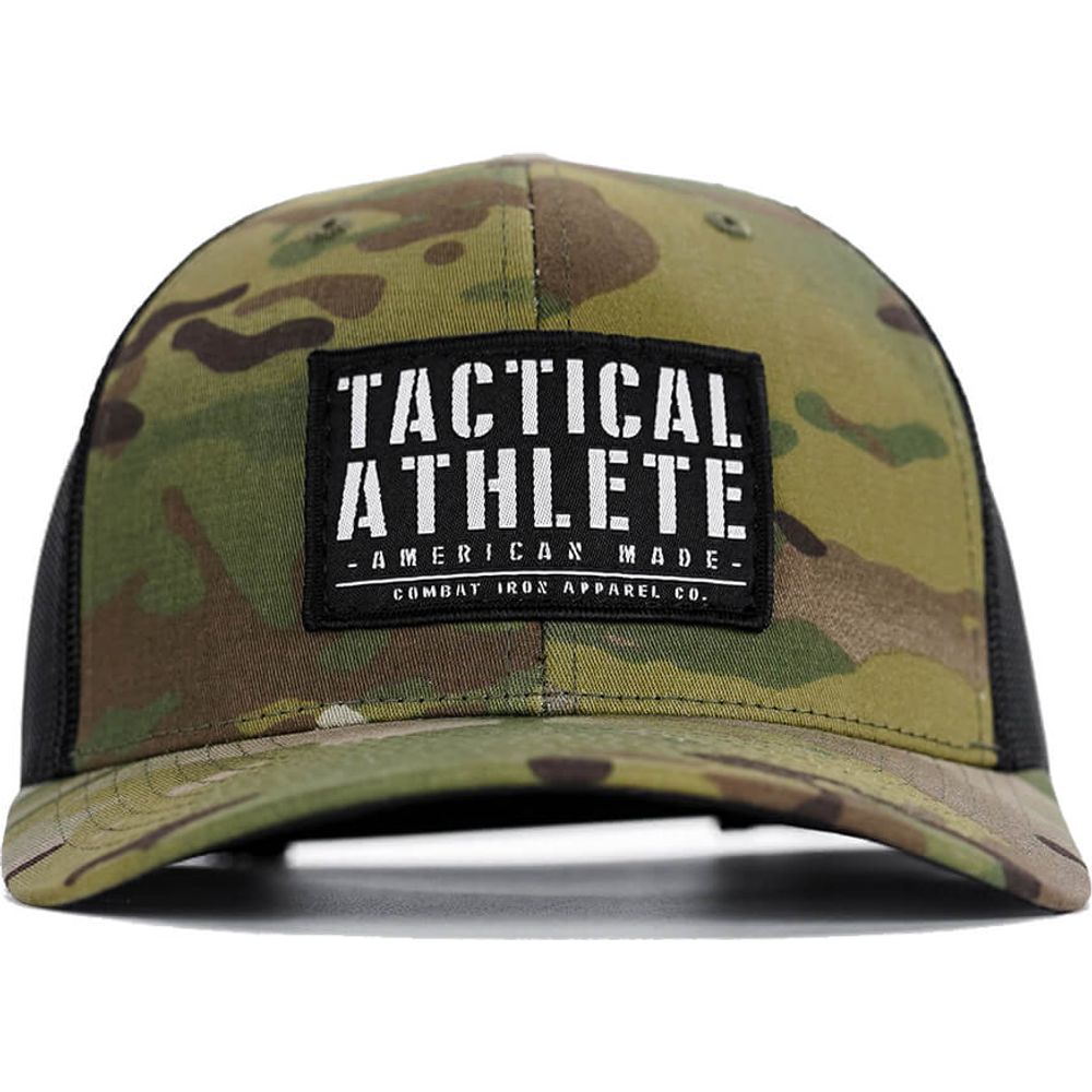 Tactical athlete American-made snapback hat #color_multicam-black