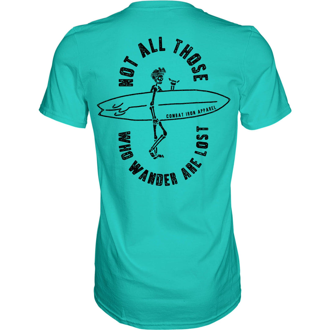 Not all those who wander are lost men’s t-shirt in tahiti-blue #color_tahiti-blue
