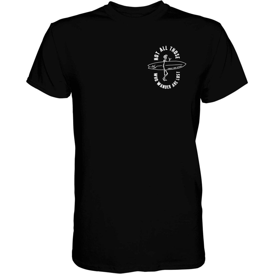 Not all those who wander are lost men’s t-shirt in black #color_black