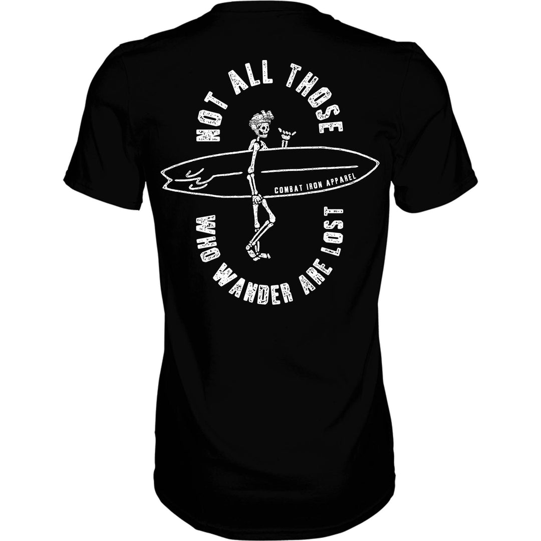 Not all those who wander are lost men’s t-shirt in black #color_black