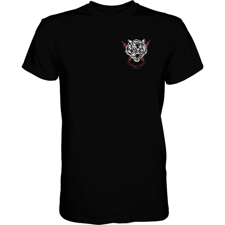 Men’s black t-shirt with the message “Nobody is coming to save you” with white and red details #color_black