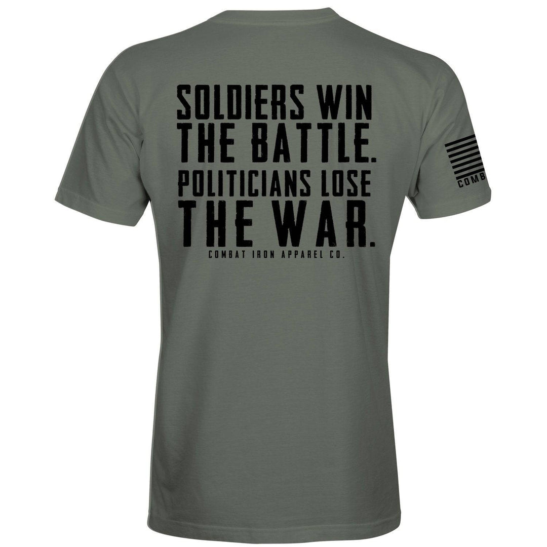 MEN'S PREMIUM T-SHIRT | SOLDIERS WIN THE BATTLE. POLITICIANS LOSE THE WAR. VETERAN EDITION - Combat Iron Apparel™