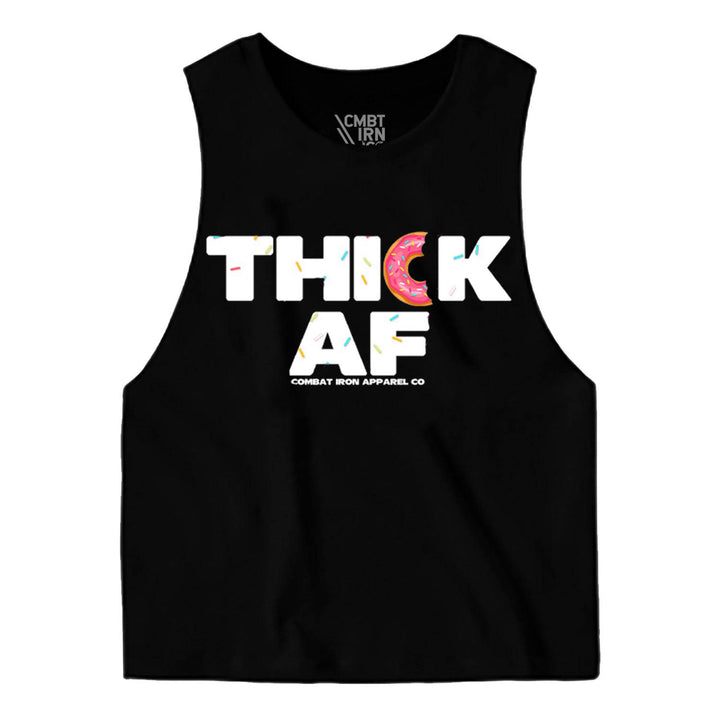 Thick AF Donut Crop Top For Sale - Ladies Clothing - Combat Iron Apparel™ #color_black